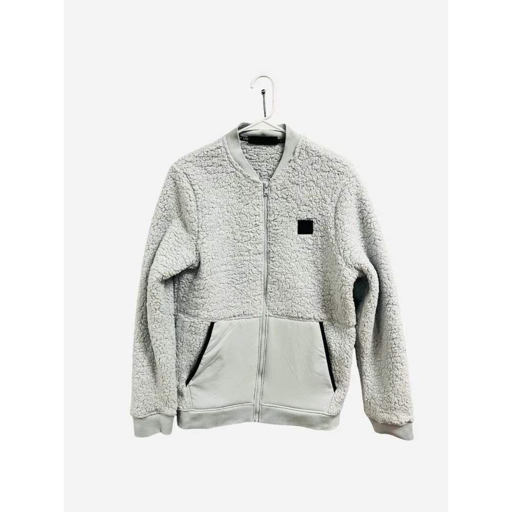 Under Armour Sherpa Bomber Jacket Gray Ultra-soft Comfort Men's Size S - Picture 8 of 10